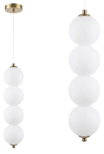 Toolight Toolight, LED závesné svietidlo, 10cm, 14W, 3000K, 2000lm, LHJ118-4CP, zlatá matná, OSW-03254