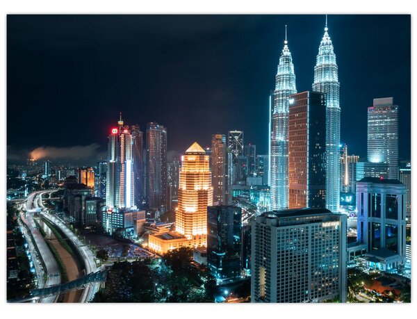 Obraz - Noc v Kuala Lumpur (70x50 cm)
