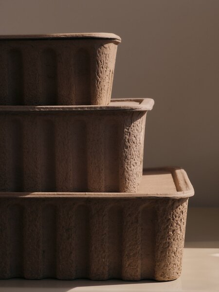 Úložný box s vekom Paper Pulp Extra Large Brown