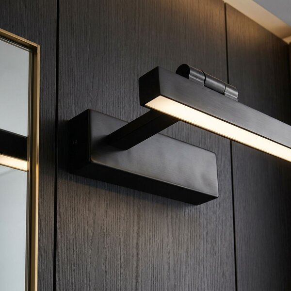 Toolight Toolight, LED nástenné svietidlo, 40cm, 8W, 4000K, 1500lm, SWE034-1W, čierna matná, OSW-20133