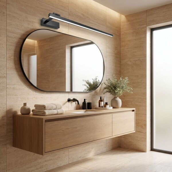 Toolight Toolight, LED nástenné svietidlo, 80cm, 16W, 4000K, 1500lm, SWE036-1W, čierna matná, OSW-20136