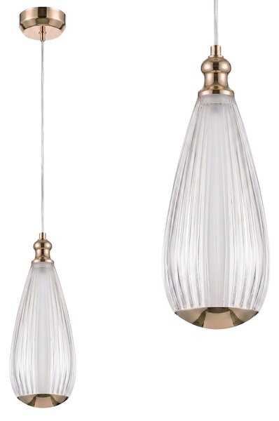 Toolight Toolight, LED závesné svietidlo, 8cm, 1W, 3000K, 500lm, LHJ120-CP, svetlé ružové zlato, OSW-03258