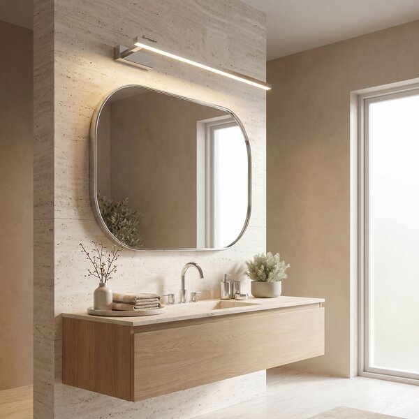 Toolight Toolight, LED nástenné svietidlo, 80cm, 16W, 4000K, 1500lm, SWE030-1W, chrómová, OSW-20129