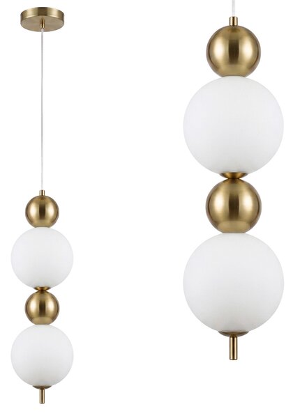 Toolight Toolight, LED závesné svietidlo, 15cm, 10W, 3000K, 1500lm, LHJ116-2CP, zlatá matná, OSW-08812