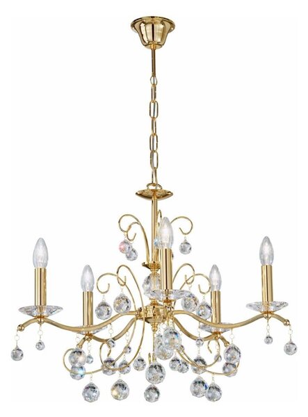 Kolarz 3234.85.3.KoT- Krištáľový luster na reťazi CARMEN 5xE14/60W/230V 24K zlato