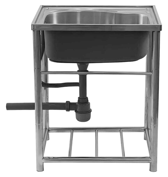 KONDELA Nerezový drez so sifónom, 61x46 cm, INOX NEW