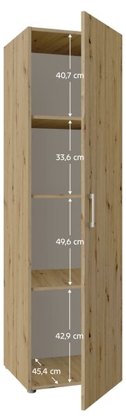 KONDELA Skriňa 1D, policová, dub artisan, ROMER NEW TYP 1