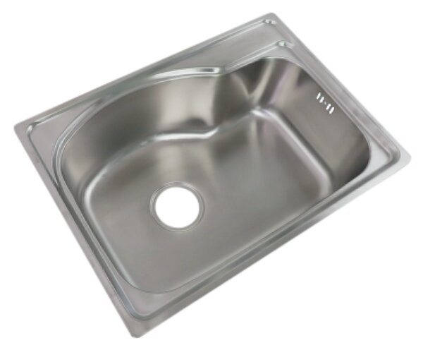 KONDELA Nerezový drez so sifónom, 61x46 cm, INOX NEW