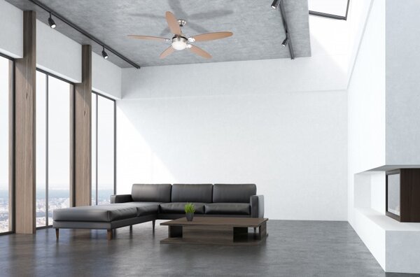 Globo 0308 stropné svietidlo s ventilátorom Azura 1x60W | E14 - s ťahovým vypínačom