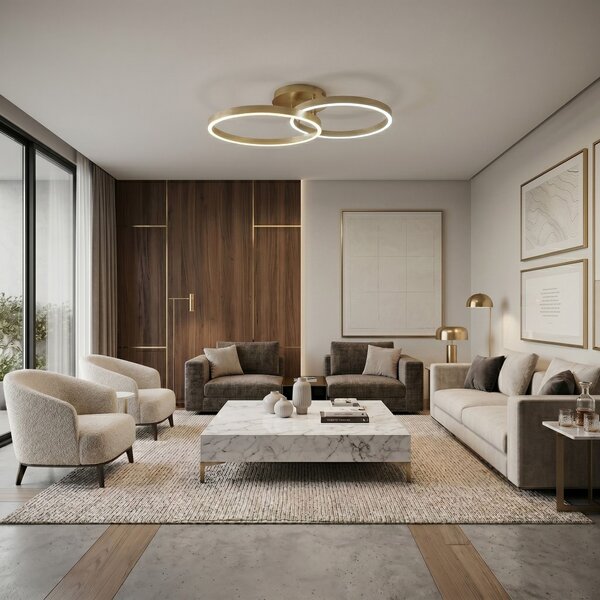 Toolight Toolight, LED stropné svietidlo, 85cm, 35W, 4000K, 3000lm, SWE062-C, zlatá matná, OSW-20162