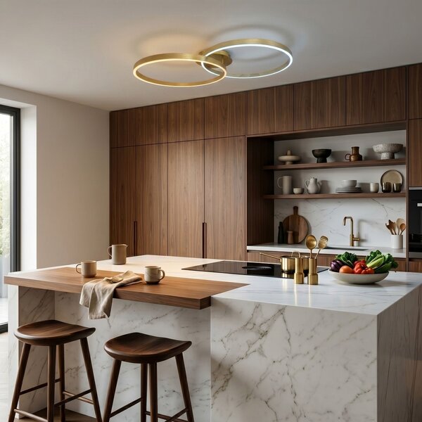 Toolight Toolight, LED stropné svietidlo, 85cm, 35W, 4000K, 3000lm, SWE062-C, zlatá matná, OSW-20162