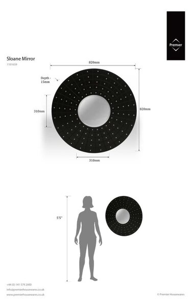 Nástenné zrkadlo ø 82 cm Sloane – Premier Housewares