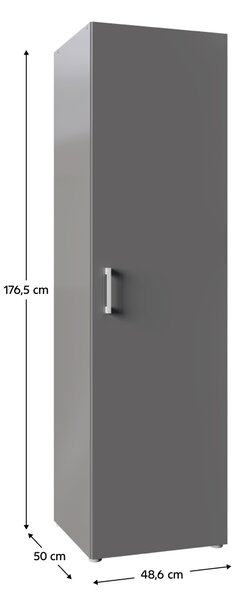 KONDELA Skriňa 1D, policová, grafit, ROMER NEW TYP 1