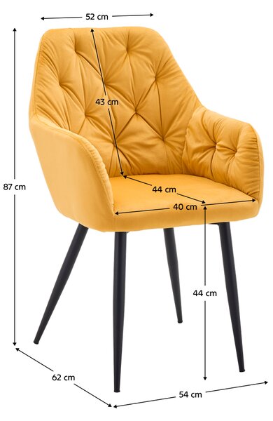 KONDELA Dizajnové kreslo, žltá Velvet látka, VERIO NEW