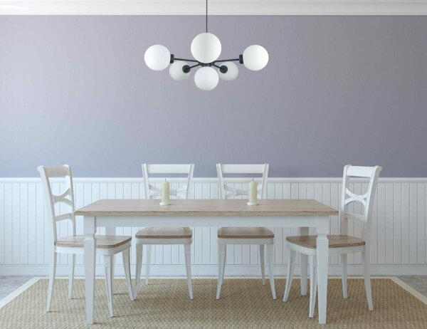 Luster na lanku KALIOPE 6xE14/50W/230V čierna/biela
