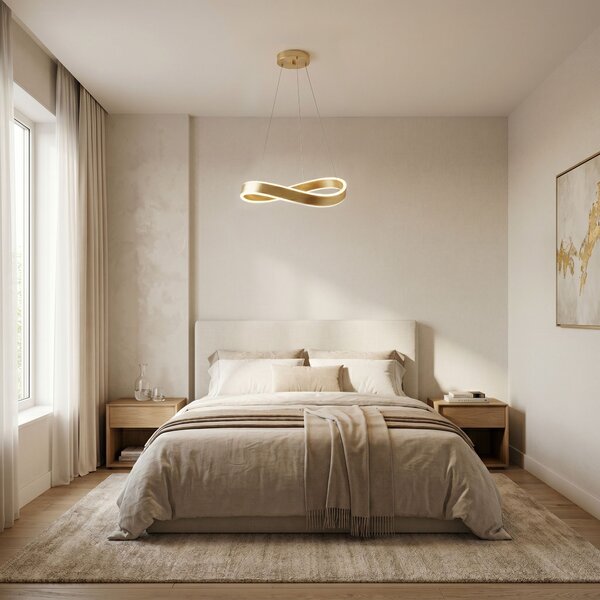 Toolight Toolight, LED závesné svietidlo, 40cm, 35W, 4000K, 3000lm, SWE065-CP, zlatá matná, OSW-20165