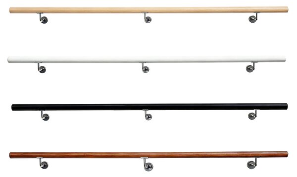 KONDELA Madlo/zábradlie, masívne drevo, čierna, 200 cm, MANEL TYP 2