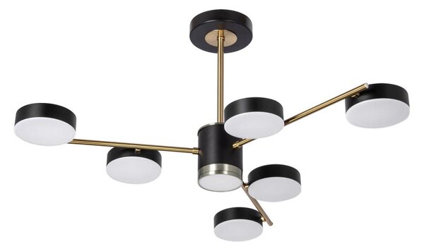 LED Luster na tyči 6xLED/7W/230V + LED/6W 3000-6000K pr. 69 cm zlatá/čierna