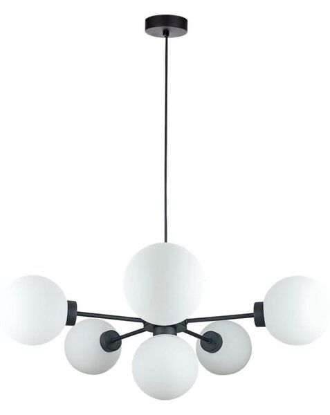 Luster na lanku KALIOPE 6xE14/50W/230V čierna/biela