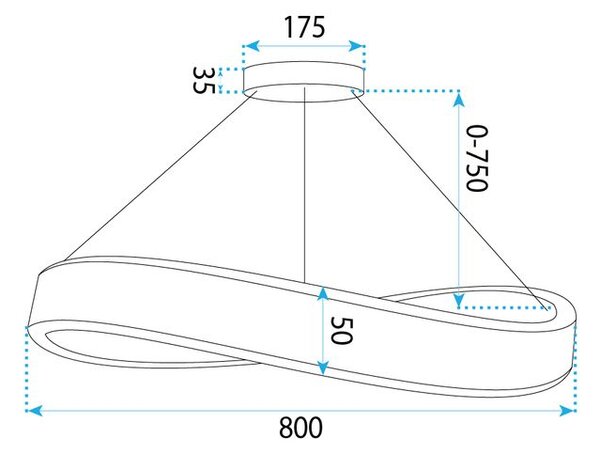 Toolight Toolight, LED závesné svietidlo, 80cm, 70W, 4000K, 5000lm SWE068-CP, zlatá lesklá, OSW-20168