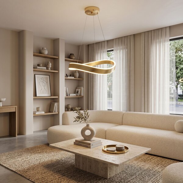 Toolight Toolight, LED závesné svietidlo, 60cm, 50W, 4000K, 4000lm, SWE067-CP, zlatá matná, OSW-20167