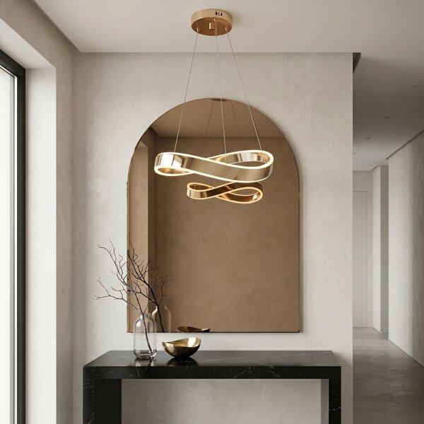 Toolight Toolight, LED závesné svietidlo, 60cm, 50W, 4000K, SWE066-CP, 4000lm, zlatá lesklá, OSW-20166