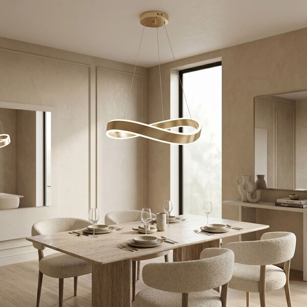 Toolight Toolight, LED závesné svietidlo, 60cm, 50W, 4000K, 4000lm, SWE067-CP, zlatá matná, OSW-20167