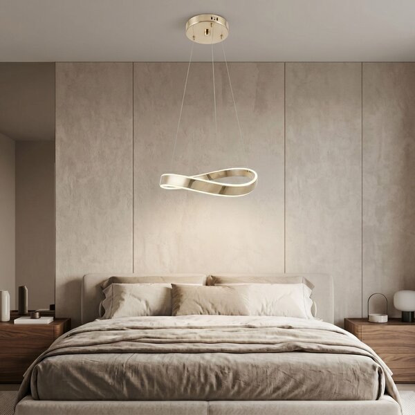 Toolight Toolight, LED závesné svietidlo, 60cm, 50W, 4000K, SWE066-CP, 4000lm, zlatá lesklá, OSW-20166