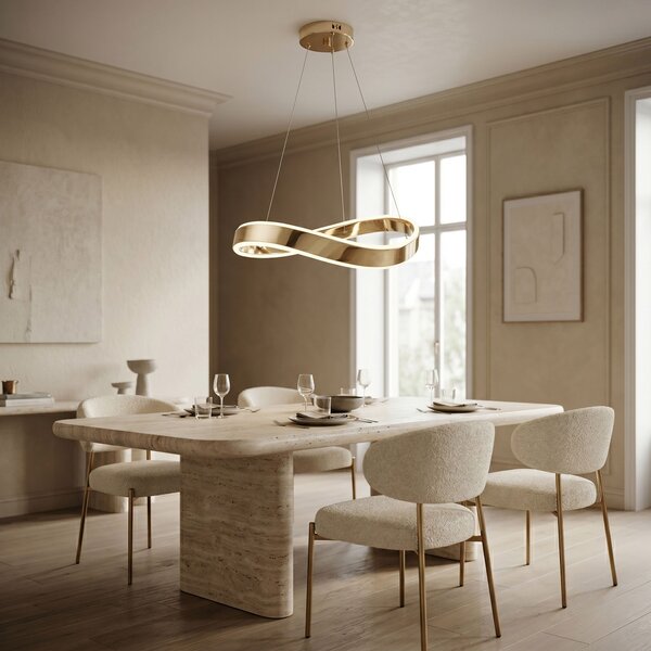 Toolight Toolight, LED závesné svietidlo, 60cm, 50W, 4000K, SWE066-CP, 4000lm, zlatá lesklá, OSW-20166