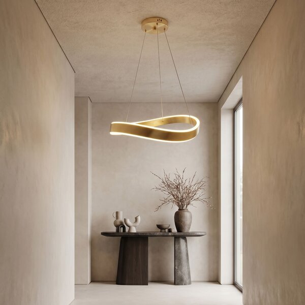Toolight Toolight, LED závesné svietidlo, 60cm, 50W, 4000K, 4000lm, SWE067-CP, zlatá matná, OSW-20167