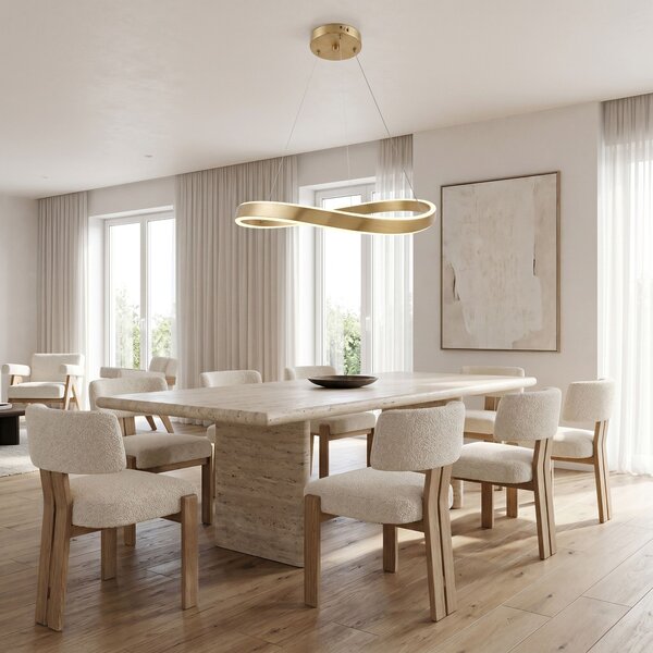 Toolight Toolight, LED závesné svietidlo, 80cm, 70W, 4000K, 5000lm, SWE069-CP, zlatá matná, OSW-30231