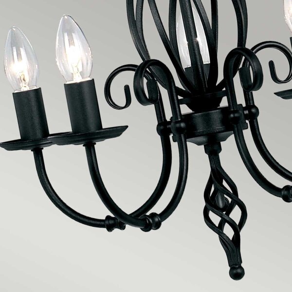 Elstead ART5-BLACK - Luster na reťazi ARTISAN 5xE14/60W/230V