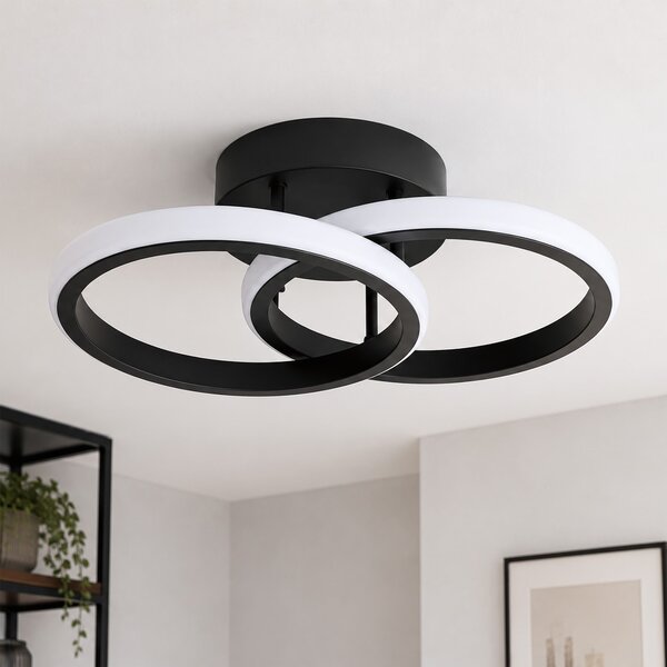 Toolight Toolight, LED stropné svietidlo, 17cm, 15W, 3500K, 1000lm, LHJ121-C, čierna matná, OSW-03275