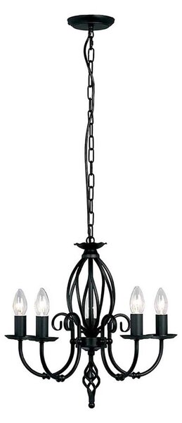 Elstead ART5-BLACK - Luster na reťazi ARTISAN 5xE14/60W/230V