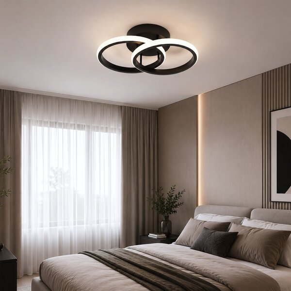 Toolight Toolight, LED stropné svietidlo, 17cm, 15W, 3500K, 1000lm, LHJ121-C, čierna matná, OSW-03275