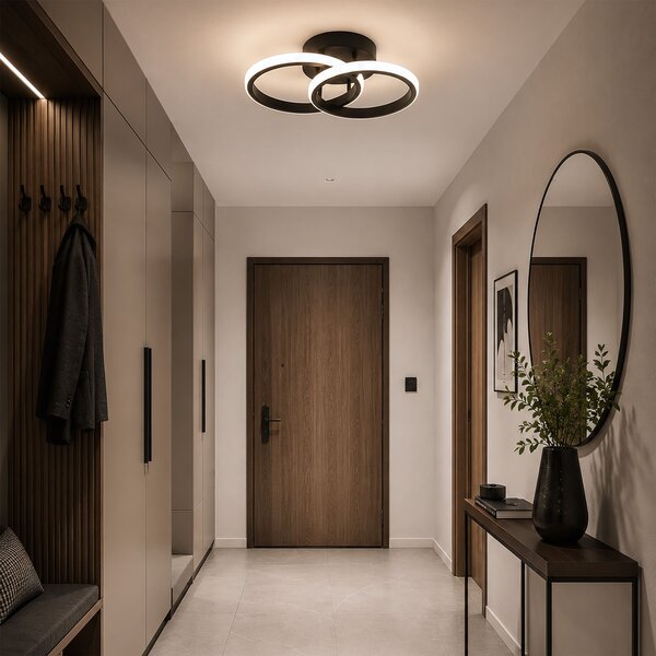 Toolight Toolight, LED stropné svietidlo, 17cm, 15W, 3500K, 1000lm, LHJ121-C, čierna matná, OSW-03275