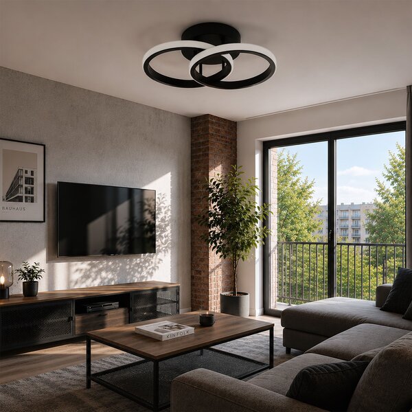 Toolight Toolight, LED stropné svietidlo, 17cm, 15W, 3500K, 1000lm, LHJ121-C, čierna matná, OSW-03275
