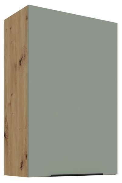 KONDELA Horná skrinka, aquamarine/dub artisan, ARSANY 60 G-90 1F