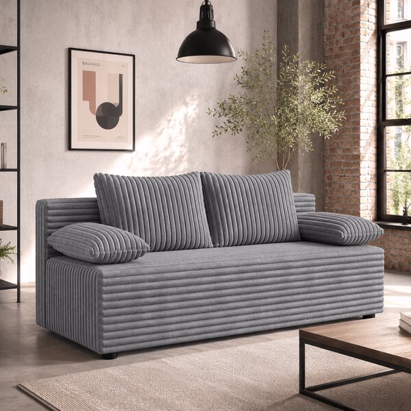 KONDELA Rozkladacia pohovka, sivá, OTA