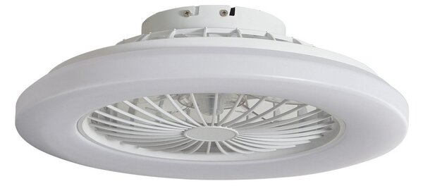 Stropný ventilátor Vedin LED, Ø 49 cm, biely, CCT - Lindby Lindby, Vedin, stmievateľné, Biela, Obývacia izba, Plast, Moderný