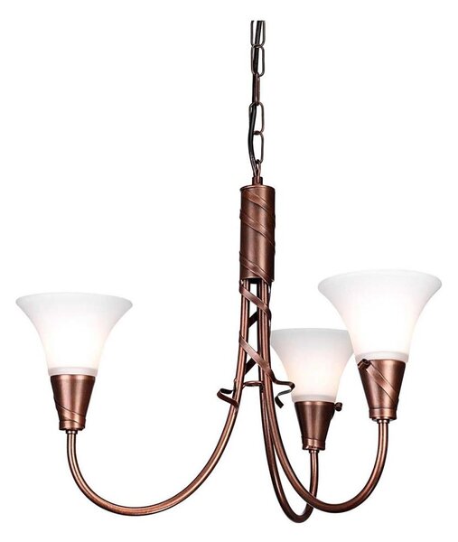 Elstead EM3-COPPER - Luster na reťazi EMILY 3xE14/40W/230V