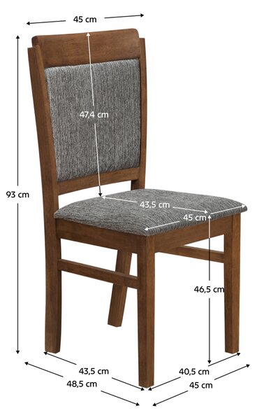 KONDELA Jedálenská stolička, orech/hnedá, LUXA
