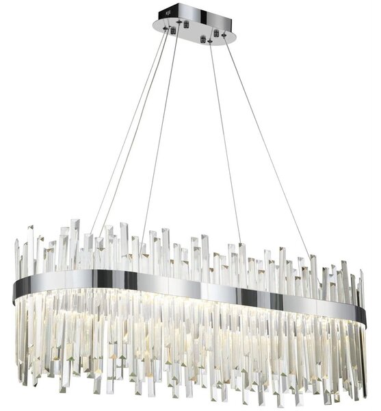TooLight Závěsný LED křišťálový lustr APP1514-CP80 stříbrný/neutrální bílá