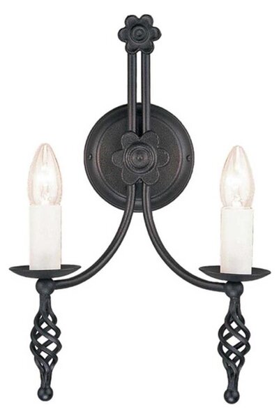 Elstead BY2-BLACK - Nástenné svietidlo BELFRY 2xE14/60W/230V
