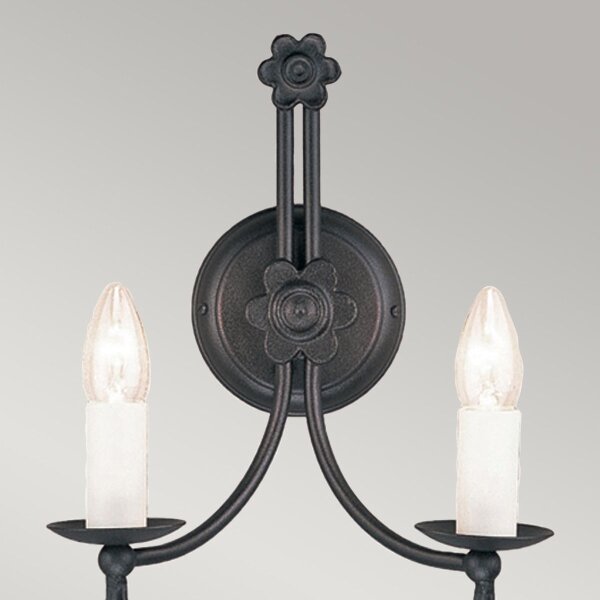 Elstead BY2-BLACK - Nástenné svietidlo BELFRY 2xE14/60W/230V