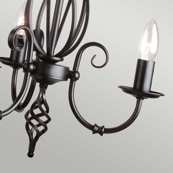 Elstead ART3-BLACK - Luster na reťazi ARTISAN 3xE14/60W/230V