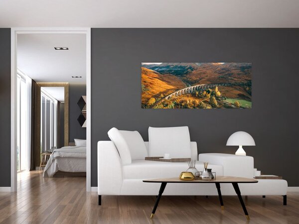 Obraz mosta v škótskom údolí (120x50 cm)