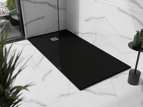 Mexen Stone+, obdĺžniková vanička z minerálneho kompozitu 160 x 70 cm, čierna matná, 44707016