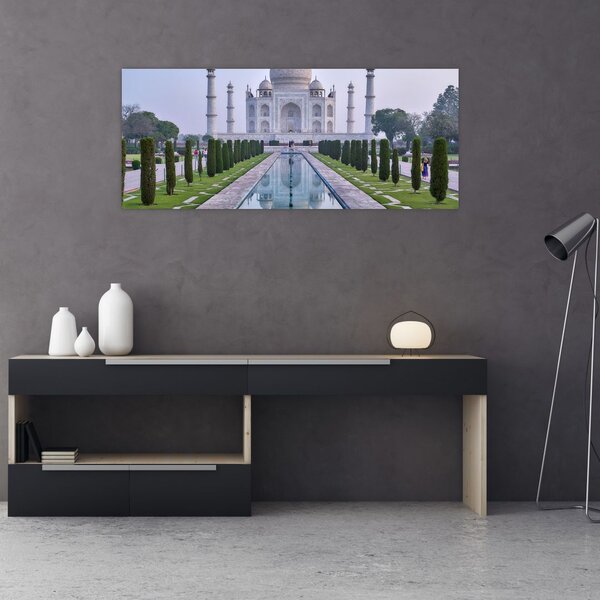 Obraz - Taj Mahal za východu slnka (120x50 cm)