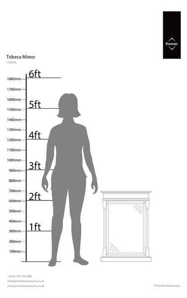 Nástenné zrkadlo s dreveným rámom 50x70 cm Tribeca – Premier Housewares